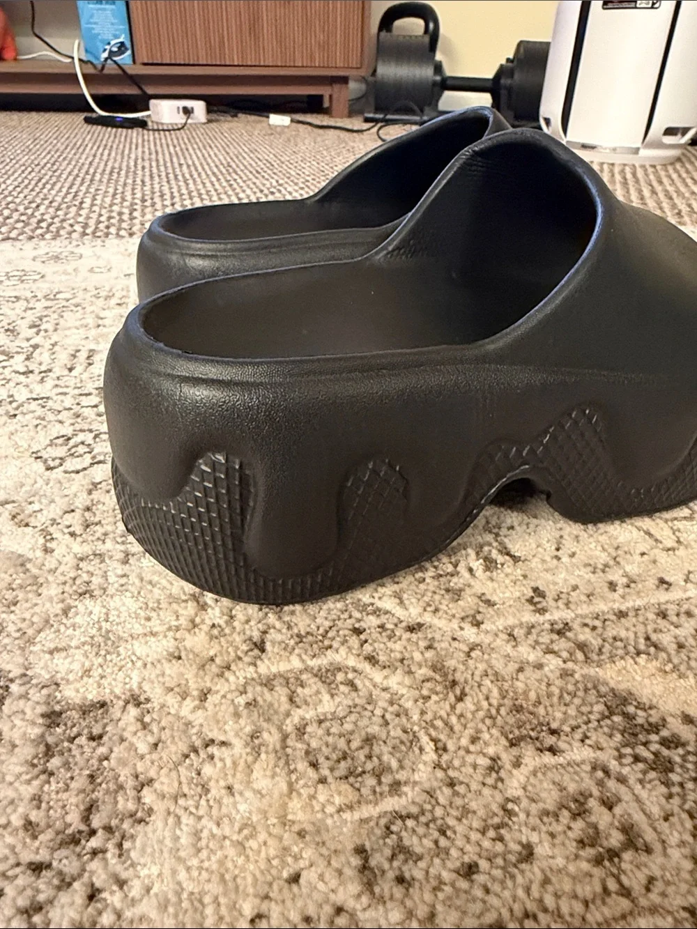 Platform Slide Sandals in Black - Women's Casual Comfort